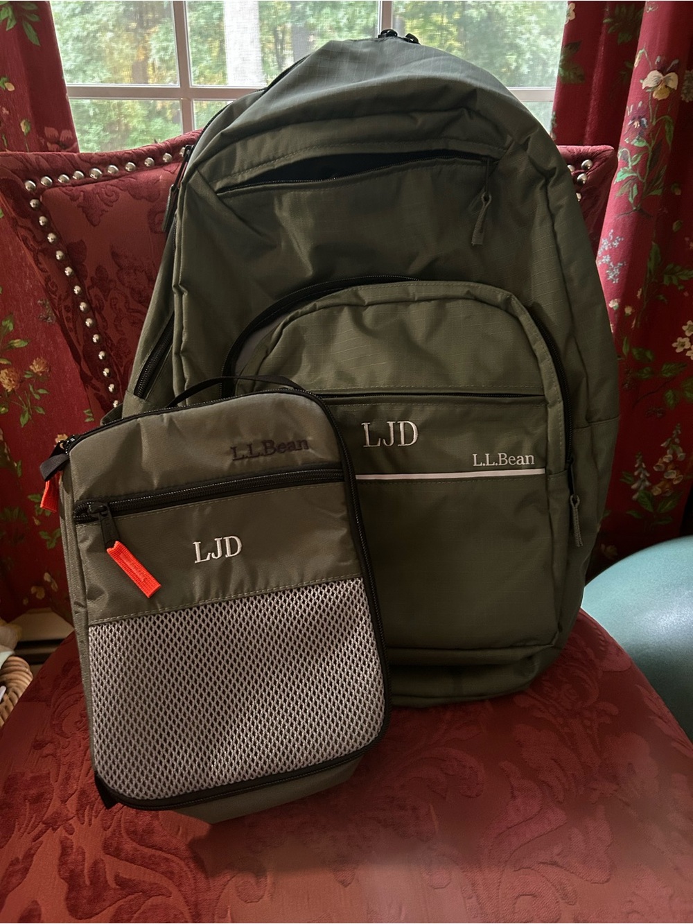 L.L. Bean Super Deluxe Bookpack and lunch box - MONOGRAMMED